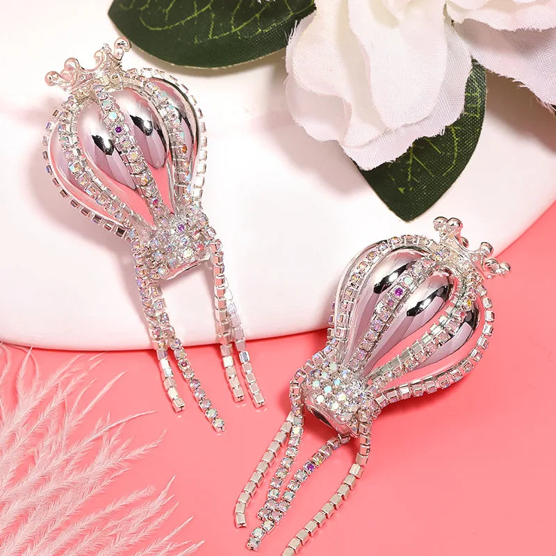 NEW 2PCS UV Plated Crown Hot Air Balloon Acrylic Beads DIY Pen Bead Phone Keychain Necklace Earring Bracelet Jewelry Accessories