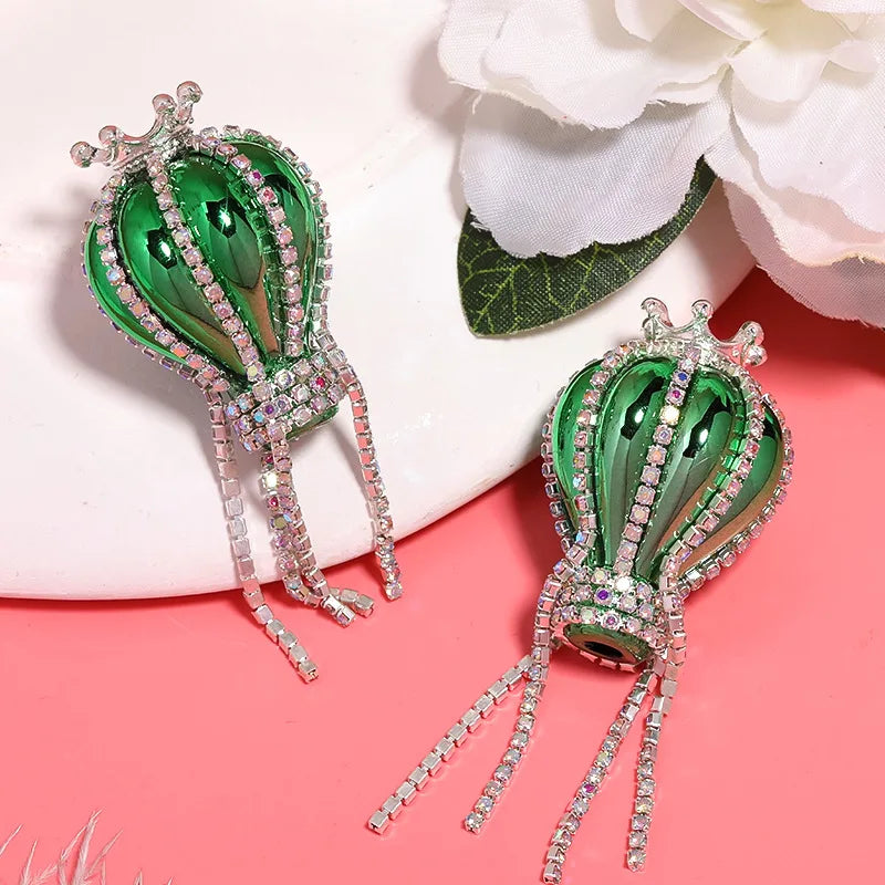 NEW 2PCS UV Plated Crown Hot Air Balloon Acrylic Beads DIY Pen Bead Phone Keychain Necklace Earring Bracelet Jewelry Accessories