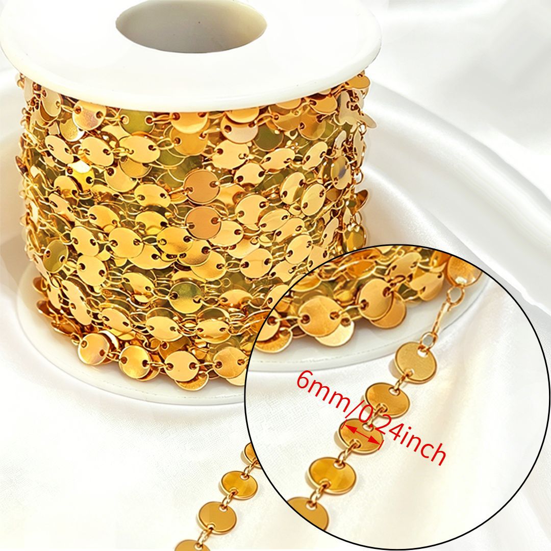 Stainless steel chain 18k real gold titanium steel necklace plain chain tail chain extension chain bracelet handmade jewelry accessories wholesale