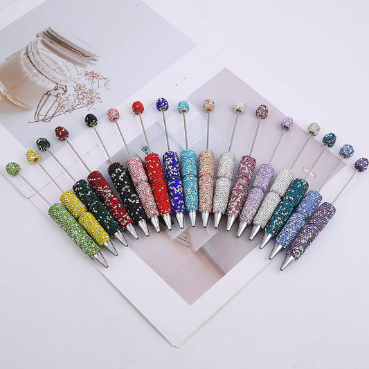 1pcs DIY heavy industry full diamond bead pen, creative handmade diamond-encrusted personalized luxury gift pen ballpoint pen spot wholesale