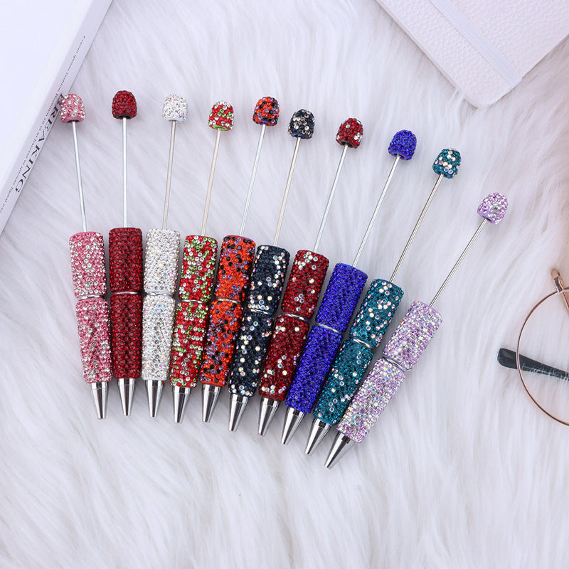 1pcs DIY heavy industry full diamond bead pen, creative handmade diamond-encrusted personalized luxury gift pen ballpoint pen spot wholesale