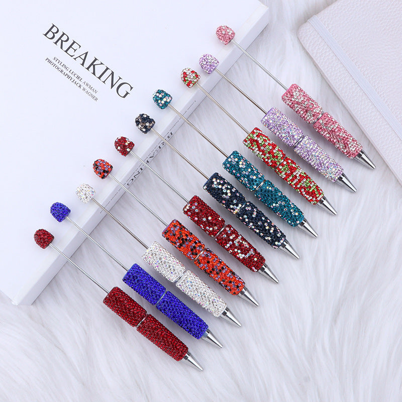 1pcs DIY heavy industry full diamond bead pen, creative handmade diamond-encrusted personalized luxury gift pen ballpoint pen spot wholesale