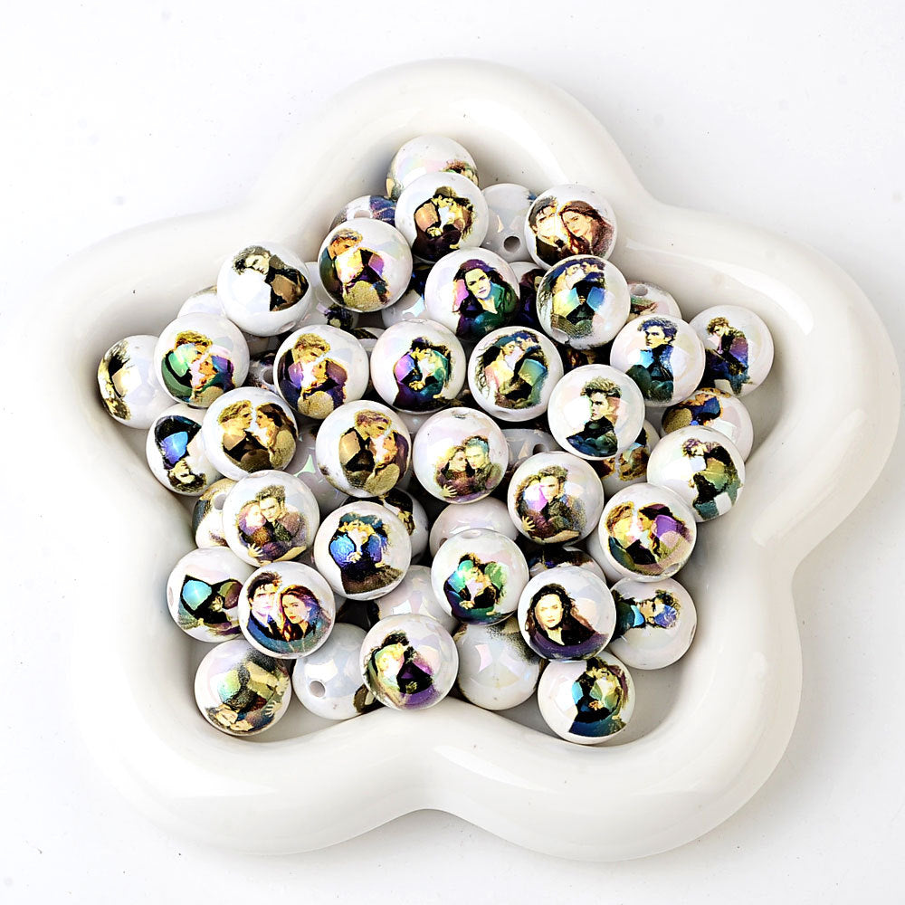 100Pcs Hot Selling Jack Ruth Twilight Character Through Hole Acrylic Beads DIY Bead Pen Keychain Car Hanger