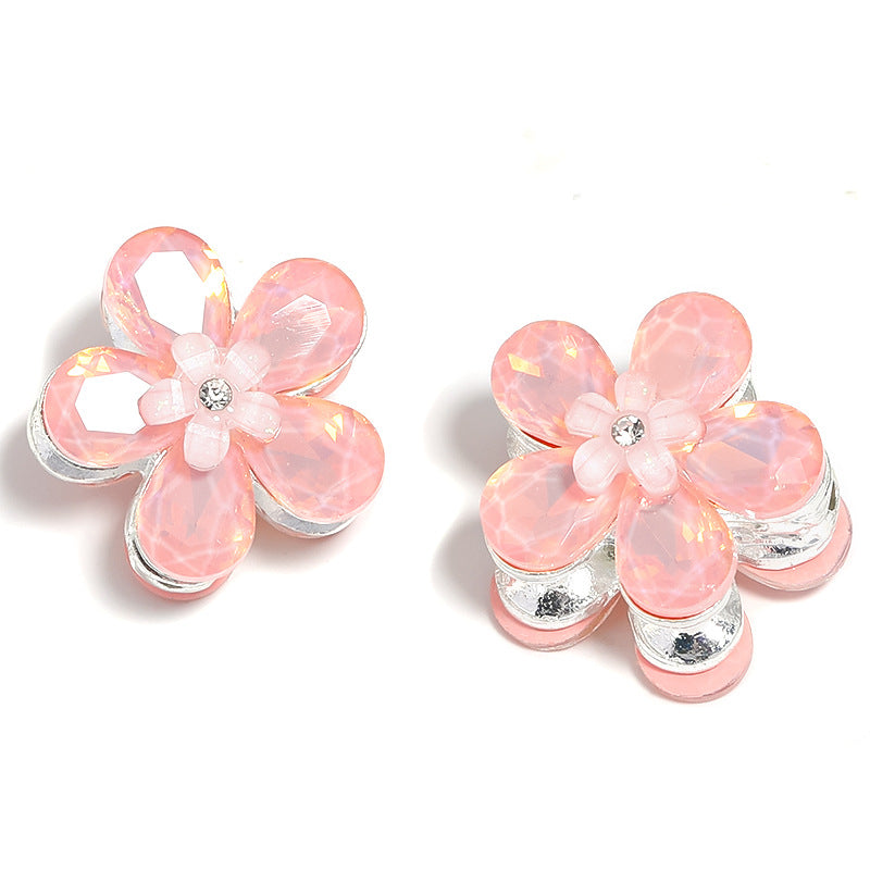 10pcs diy alloy accessories rhinestone Mickey head five petal flower through hole beads can be strung pen mobile phone chain beading accessories