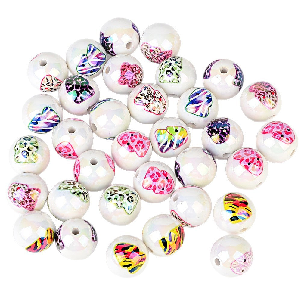 100Pcs acrylic printing human penis penis tool through hole round bead DIY bead pen jewelry accessories spot