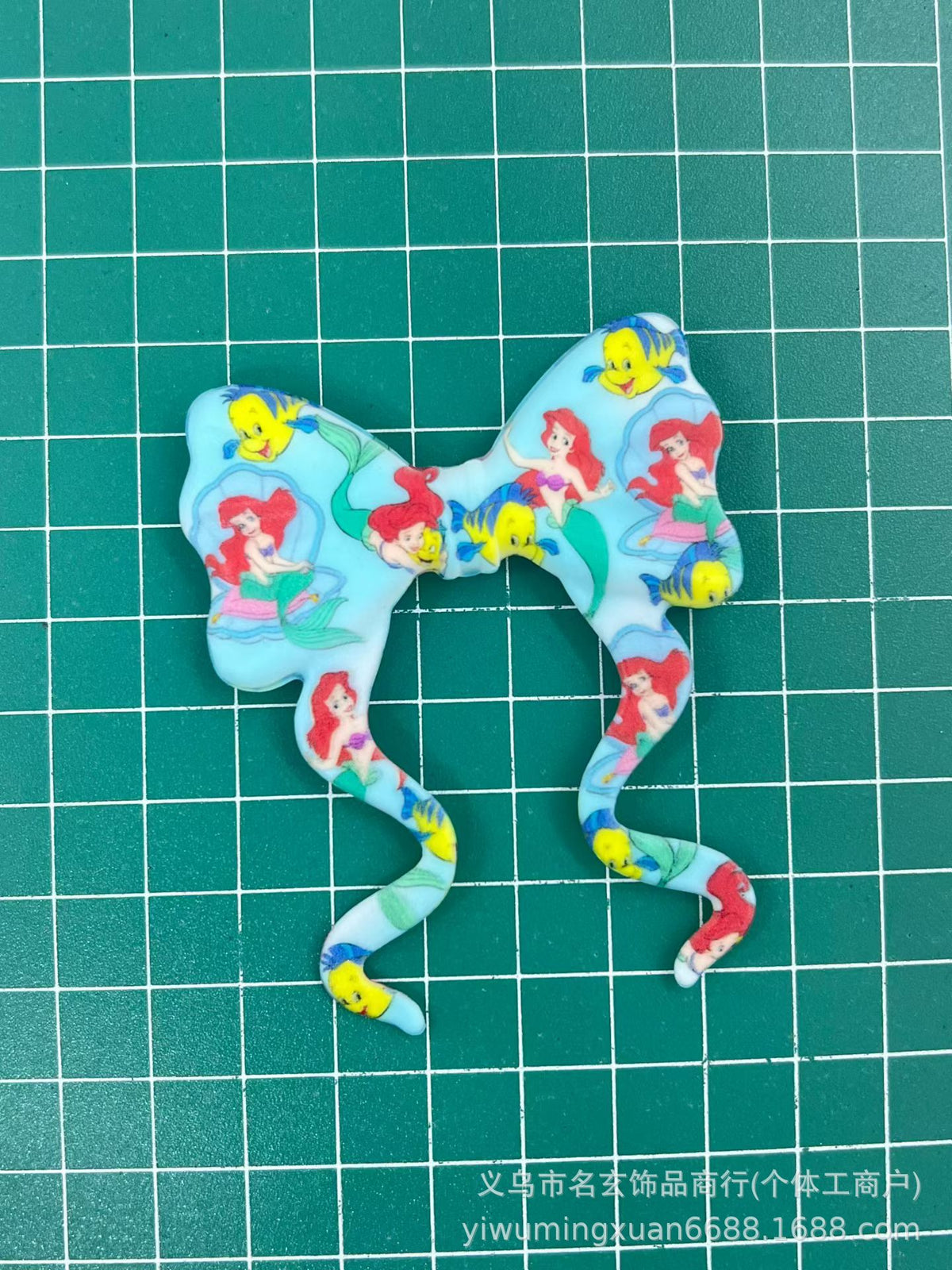 70*59mm双面印花飘带蝴蝶结燕尾蝴蝶结竖孔diy咕笔串珠笔包挂配件