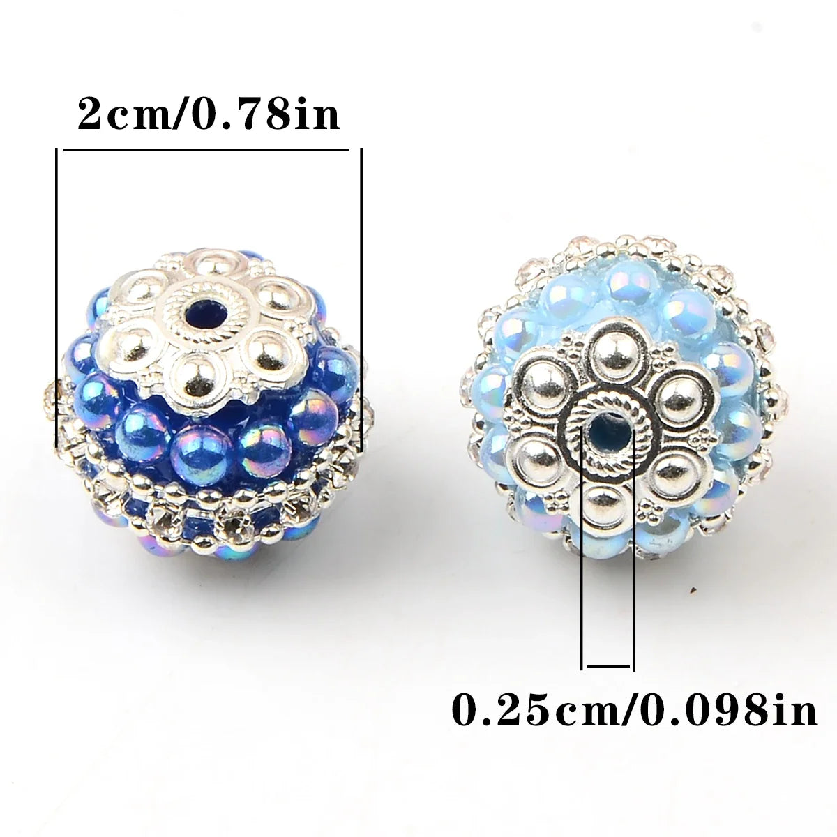 5pcs Colored flower tray round acrylic bead with synthetic Drilled Bead For Jewelry Making DIY Handicrafts Necklace Accessories