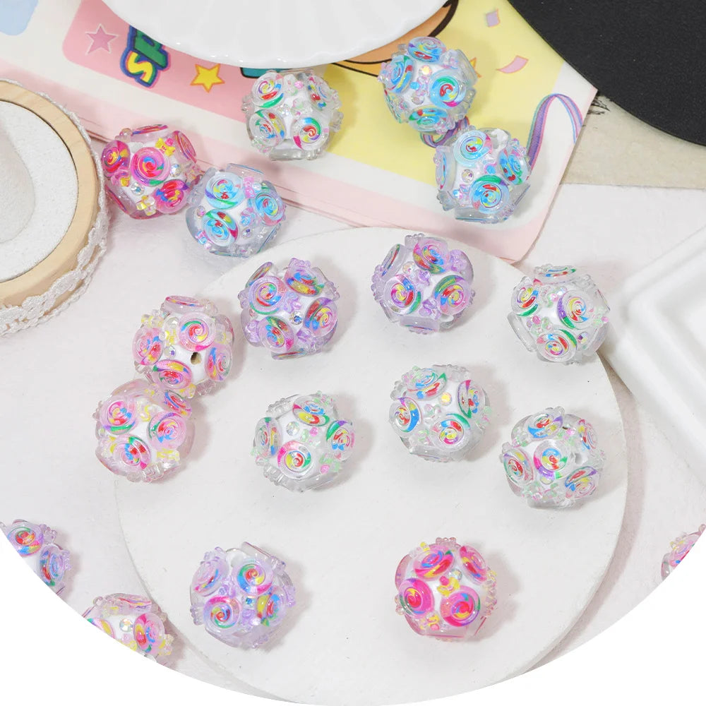 Handmade 20*20MM 50Pcs DIY Fancy Beads/Flower Effect/Jewelry Findings & Components/Polymer Clay Bead #18410