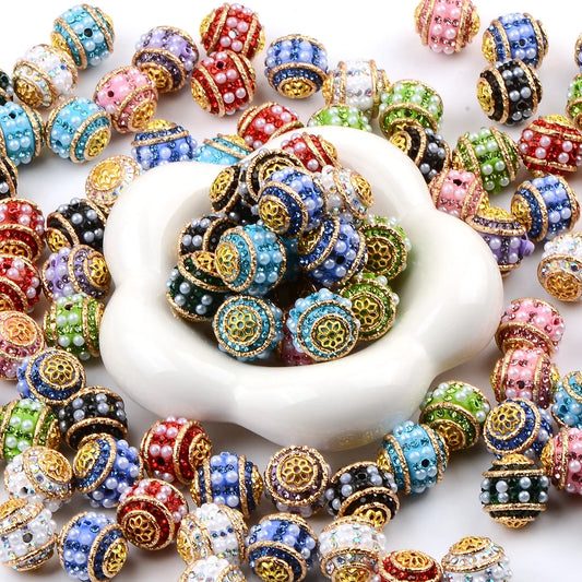 5PCS Vintage hand-painted waist drum shape acrylic round beads for jewelry making Charm DIY Bracelet Necklace Accessories
