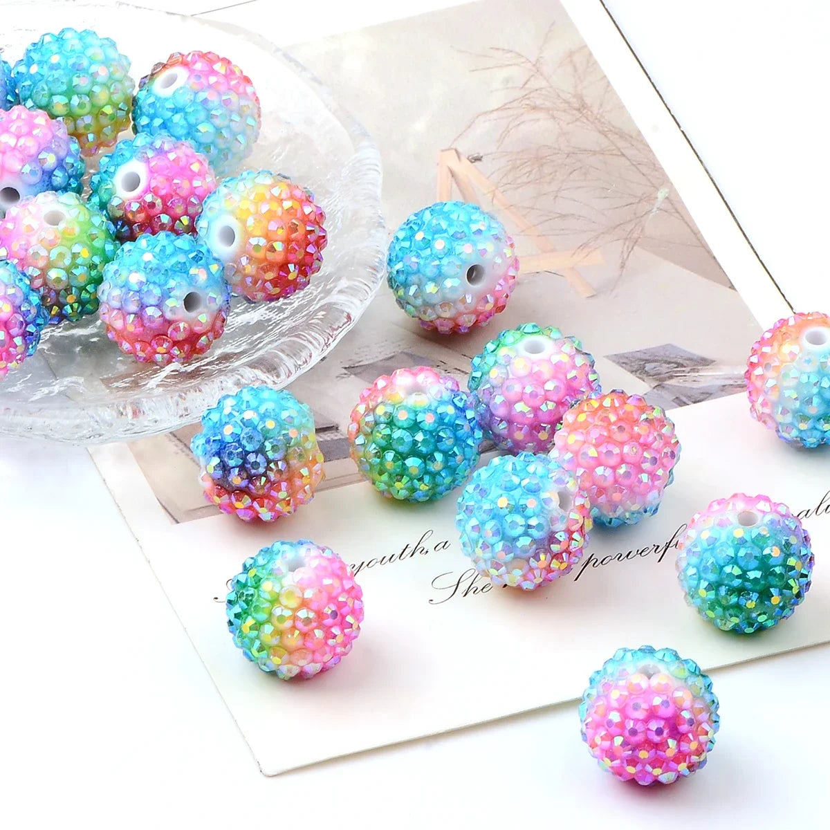 4pcs Hand paint color thorn ball acrylic bead,Hand-paint Loose Spacer Bead,For Gifts Make Bracelet necklace anklet Diy Accessory