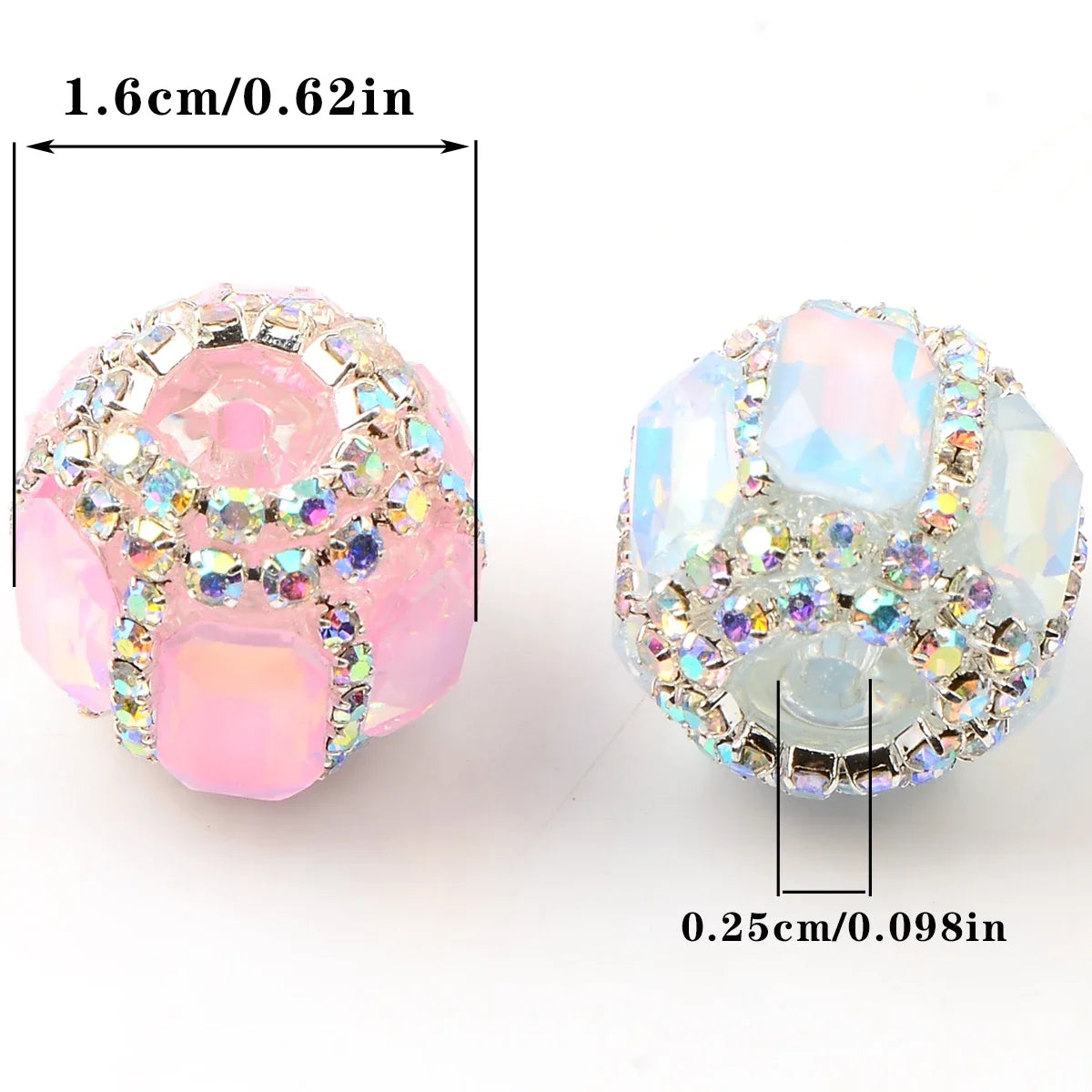5pcs Mirror tangent plane round acrylic bead,Hand-paint Loose Spacer Bead,For Gifts Make Bracelet necklace anklet Diy Accessory