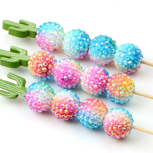 4pcs Hand paint color thorn ball acrylic bead,Hand-paint Loose Spacer Bead,For Gifts Make Bracelet necklace anklet Diy Accessory