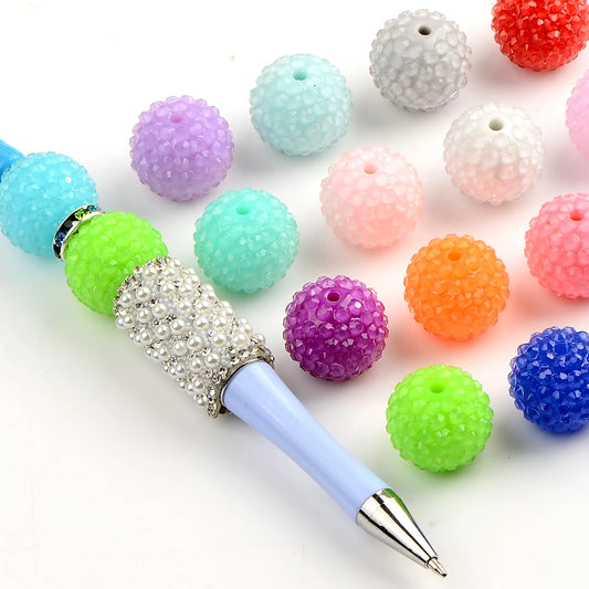 4pcs Solid color hand-painted water drop acrylic round beads for jewelry making charm DIY Bracelet Necklace Accessories