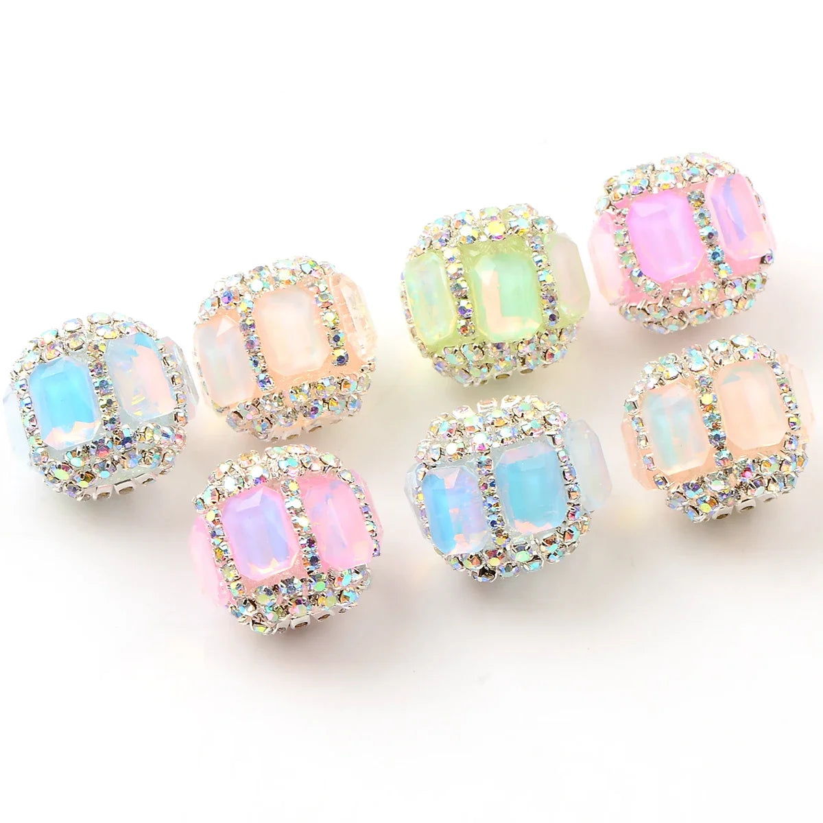 5pcs Mirror tangent plane round acrylic bead,Hand-paint Loose Spacer Bead,For Gifts Make Bracelet necklace anklet Diy Accessory