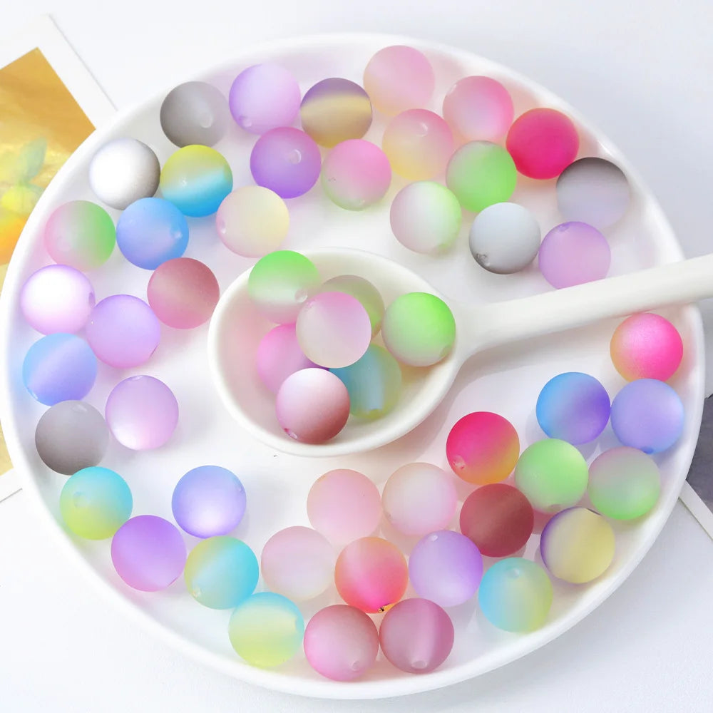 Handmade 100Pcs 16*16MM DIY Beads Making/Matte Cat Eye Effect/Jewelry Accessories/Round Shape/Acrylic #18686