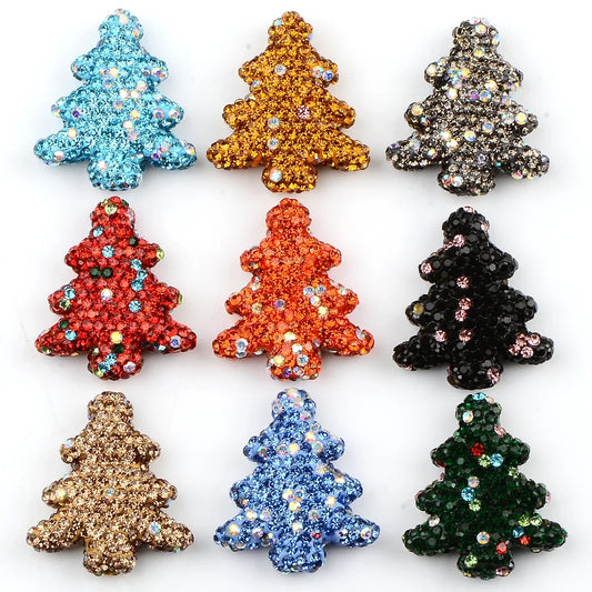 6PCS Mix color Hand-paint Christmas tree Acrylic bead Lovely tree bead for Jewelry Making Supplies DIY Charm Bracelet Space bead