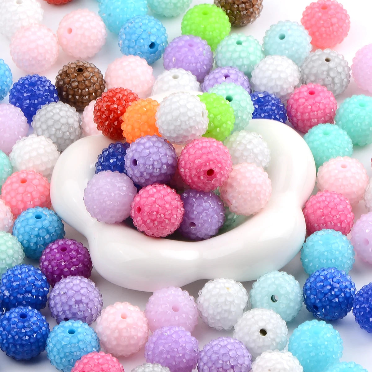 4pcs Solid color hand-painted water drop acrylic round beads for jewelry making charm DIY Bracelet Necklace Accessories
