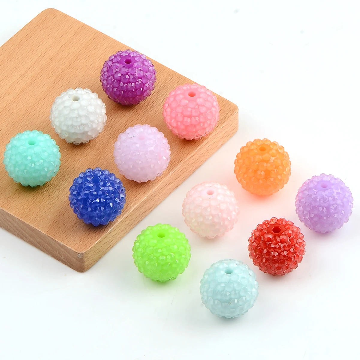 4pcs Solid color hand-painted water drop acrylic round beads for jewelry making charm DIY Bracelet Necklace Accessories
