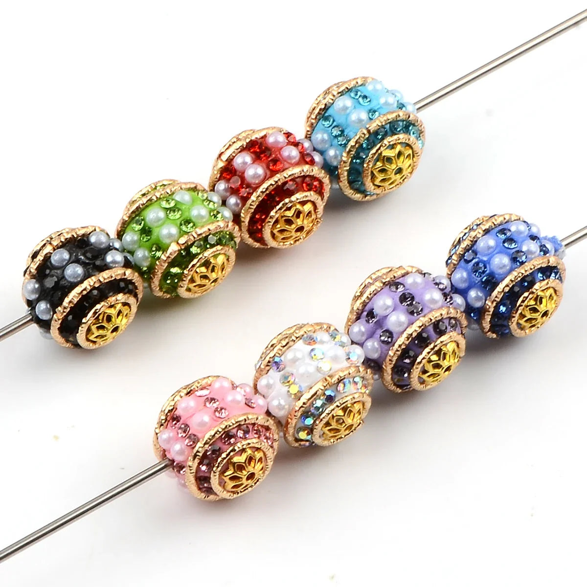 5PCS Vintage hand-painted waist drum shape acrylic round beads for jewelry making Charm DIY Bracelet Necklace Accessories