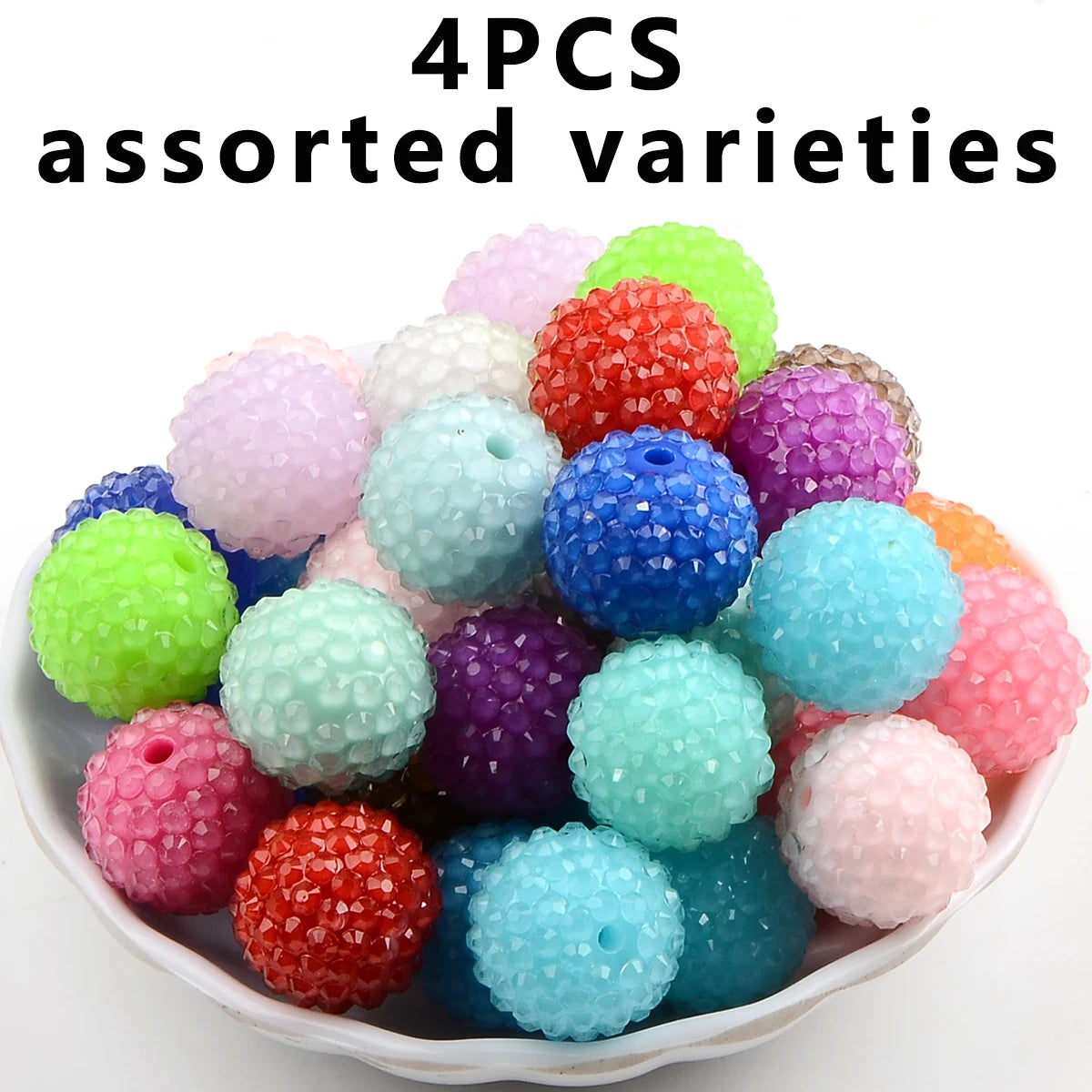 4pcs Solid color hand-painted water drop acrylic round beads for jewelry making charm DIY Bracelet Necklace Accessories