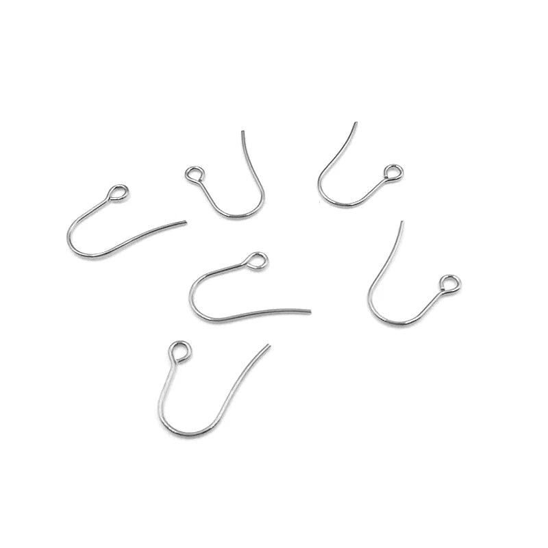 Semitree 100pcs Stainless Steel Ear Wires Simple Earrings Hook for Crafts Earring Findings Diy Jewelry Handcrafted Accessories
