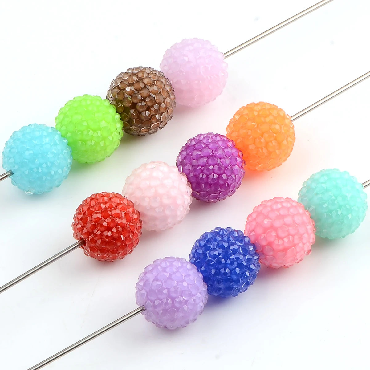 4pcs Solid color hand-painted water drop acrylic round beads for jewelry making charm DIY Bracelet Necklace Accessories