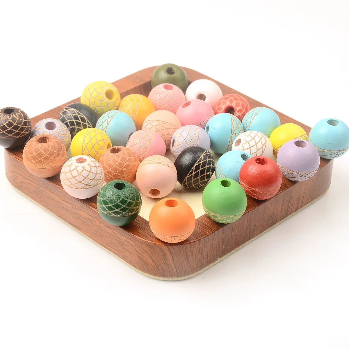15pcs Vintage fashion hand-carved wooden bead Charms Large Hole Beads for Gifts DIY Necklace Bracelet Jewelry Accessories