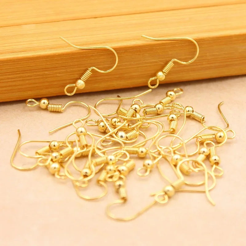 Stainless Steel Earrings Clasps Hook Fittings DIY Jewelry Making Iron Hook Earwire Ear Plug Earring Findings Gold Silver Jewelry