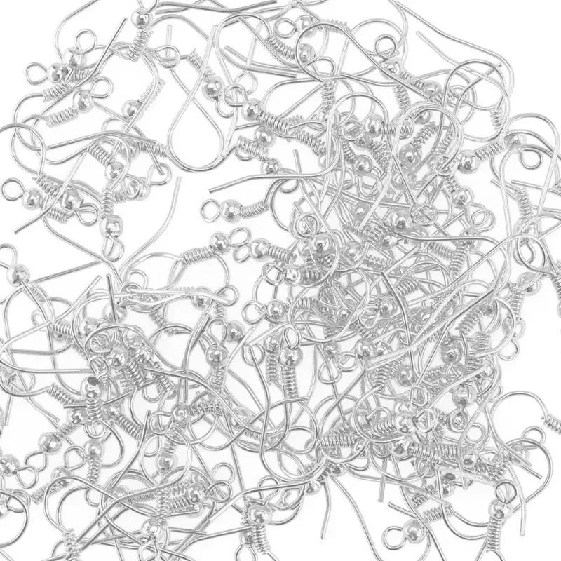 Stainless Steel Earrings Clasps Hook Fittings DIY Jewelry Making Iron Hook Earwire Ear Plug Earring Findings Gold Silver Jewelry