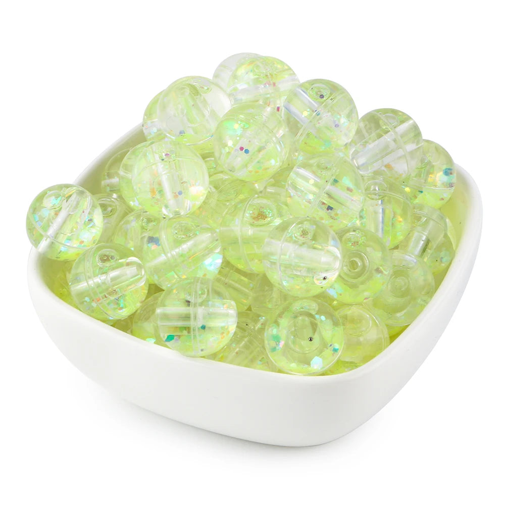 Transparent Oil Liquid Beads Quicksand Water Core Round Acrylic Beads Diy Jewelry Necklace Bracelet Keychain Accessories