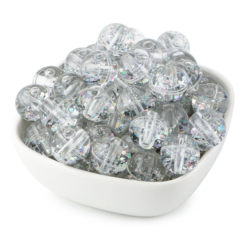 Transparent Oil Liquid Beads Quicksand Water Core Round Acrylic Beads Diy Jewelry Necklace Bracelet Keychain Accessories