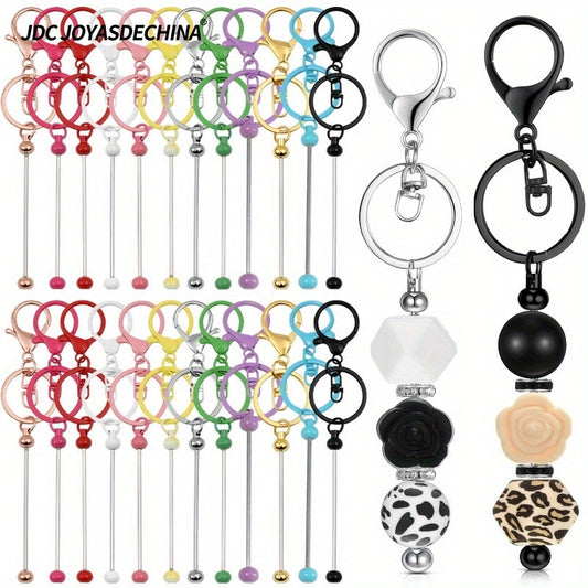 24pcs DIY Handmade Bead Accessories Keychain, Personalized Creative Bag Pendant Keychain