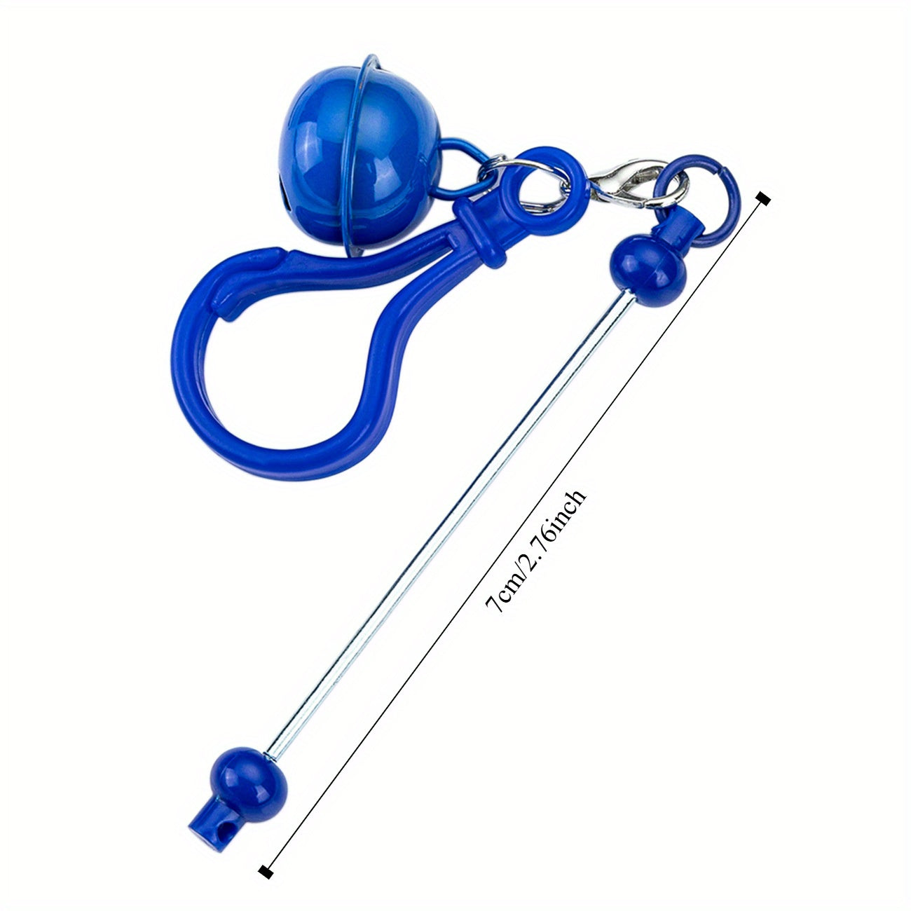 15pcs DIY Bead Bell Keychain Candy Colored Keychain Bag Decoration Cute Pendant Personalized Keychain