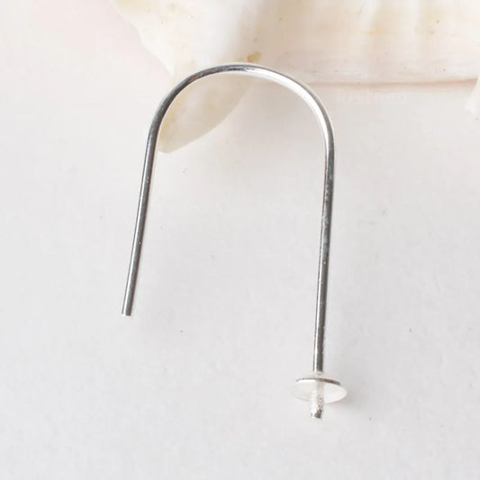 ear hook, solid 925 sterling silver earring wire hooks with Bead Caps, Jewelry DIY sterling silver earring findings components