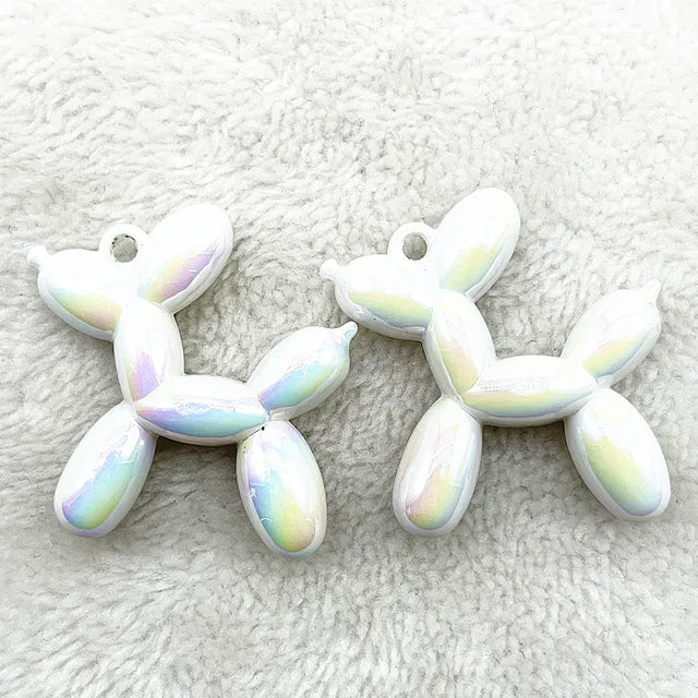 Color Stereo Lovely Balloon Dog Acrylic Charms Jewelry Making DIY Necklace Key Chain Decoration Cute Charms Pendant