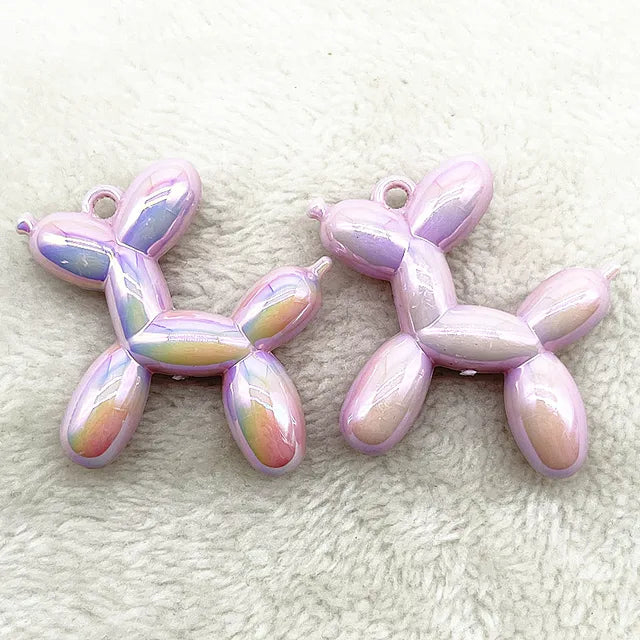 Color Stereo Lovely Balloon Dog Acrylic Charms Jewelry Making DIY Necklace Key Chain Decoration Cute Charms Pendant