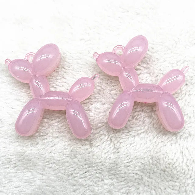 Color Stereo Lovely Balloon Dog Acrylic Charms Jewelry Making DIY Necklace Key Chain Decoration Cute Charms Pendant