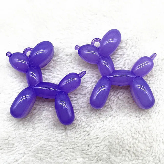 Color Stereo Lovely Balloon Dog Acrylic Charms Jewelry Making DIY Necklace Key Chain Decoration Cute Charms Pendant