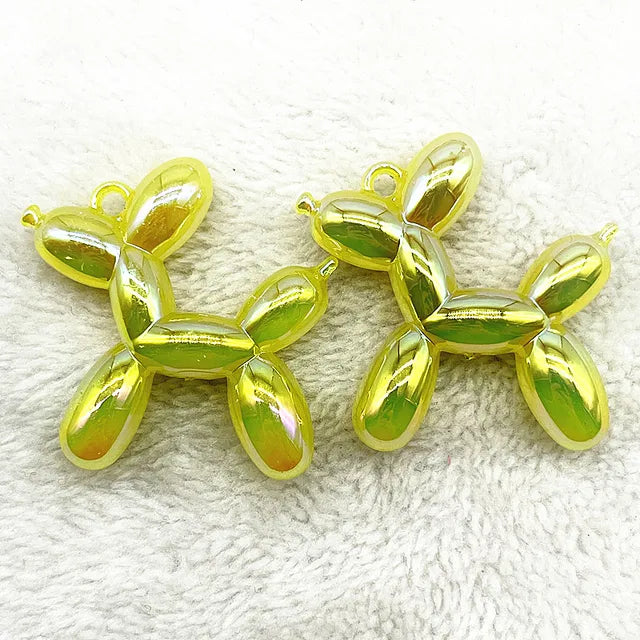 Color Stereo Lovely Balloon Dog Acrylic Charms Jewelry Making DIY Necklace Key Chain Decoration Cute Charms Pendant