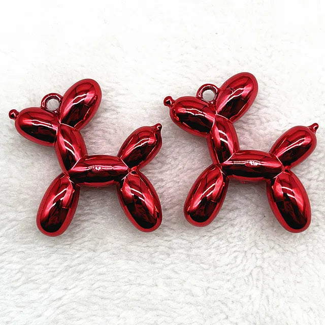 Color Stereo Lovely Balloon Dog Acrylic Charms Jewelry Making DIY Necklace Key Chain Decoration Cute Charms Pendant