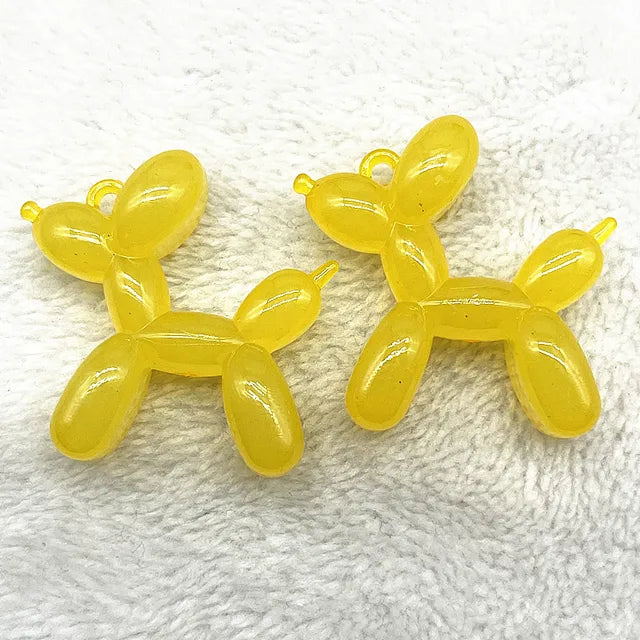 Color Stereo Lovely Balloon Dog Acrylic Charms Jewelry Making DIY Necklace Key Chain Decoration Cute Charms Pendant