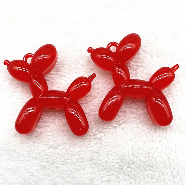 Color Stereo Lovely Balloon Dog Acrylic Charms Jewelry Making DIY Necklace Key Chain Decoration Cute Charms Pendant