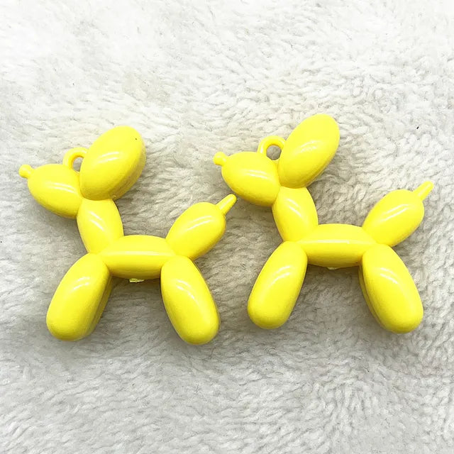 Color Stereo Lovely Balloon Dog Acrylic Charms Jewelry Making DIY Necklace Key Chain Decoration Cute Charms Pendant