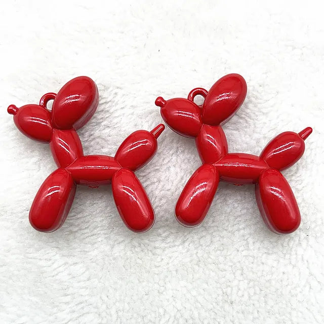 Color Stereo Lovely Balloon Dog Acrylic Charms Jewelry Making DIY Necklace Key Chain Decoration Cute Charms Pendant