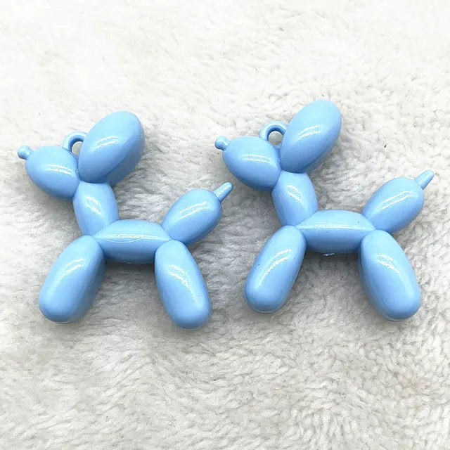 Color Stereo Lovely Balloon Dog Acrylic Charms Jewelry Making DIY Necklace Key Chain Decoration Cute Charms Pendant