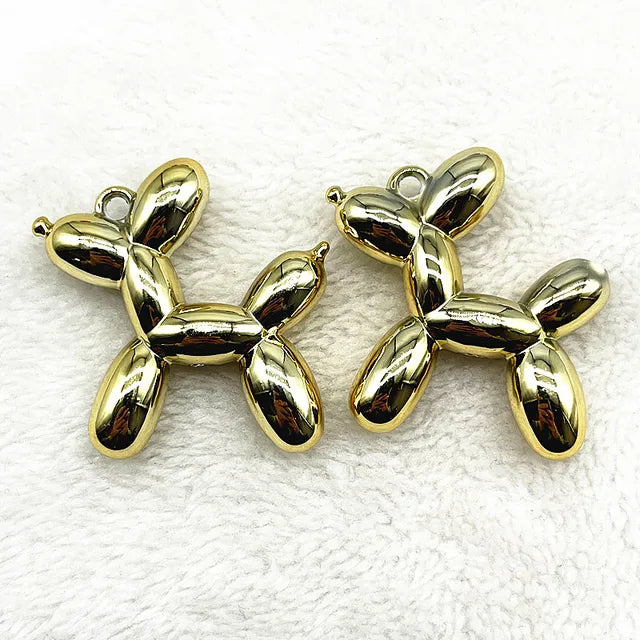 Color Stereo Lovely Balloon Dog Acrylic Charms Jewelry Making DIY Necklace Key Chain Decoration Cute Charms Pendant