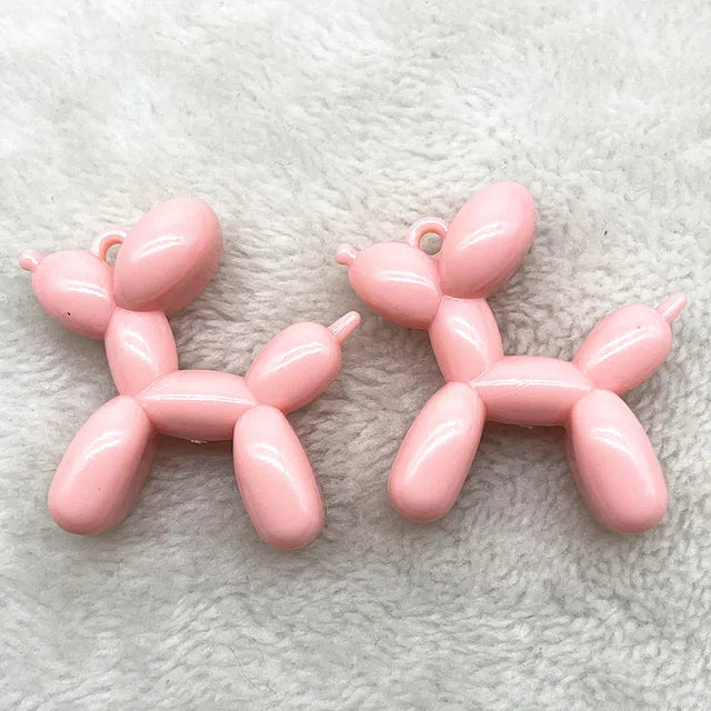 Color Stereo Lovely Balloon Dog Acrylic Charms Jewelry Making DIY Necklace Key Chain Decoration Cute Charms Pendant
