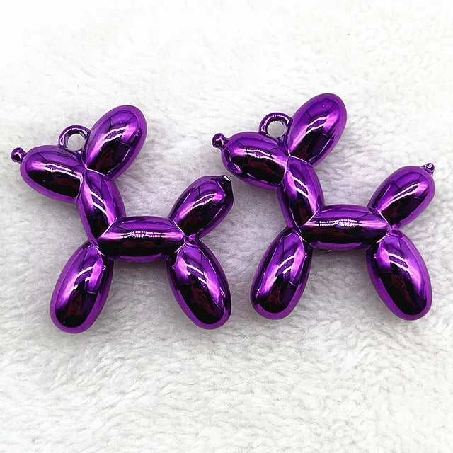 Color Stereo Lovely Balloon Dog Acrylic Charms Jewelry Making DIY Necklace Key Chain Decoration Cute Charms Pendant