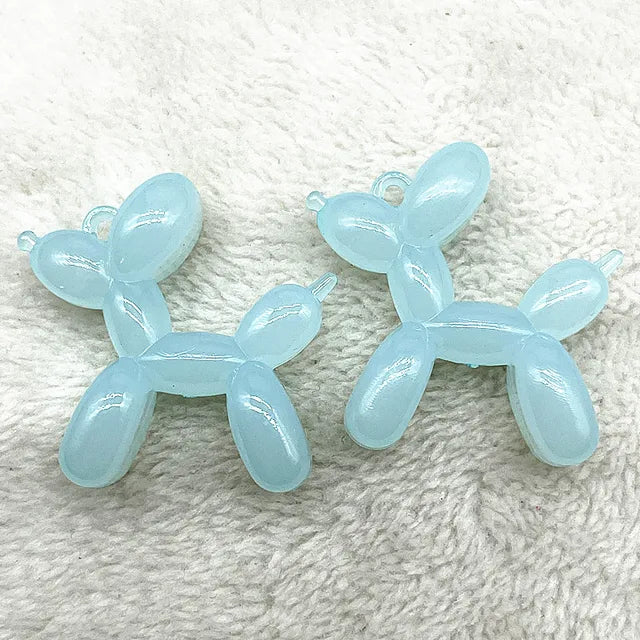 Color Stereo Lovely Balloon Dog Acrylic Charms Jewelry Making DIY Necklace Key Chain Decoration Cute Charms Pendant