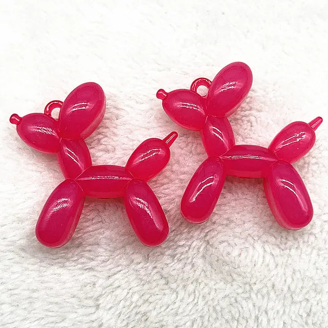 Color Stereo Lovely Balloon Dog Acrylic Charms Jewelry Making DIY Necklace Key Chain Decoration Cute Charms Pendant